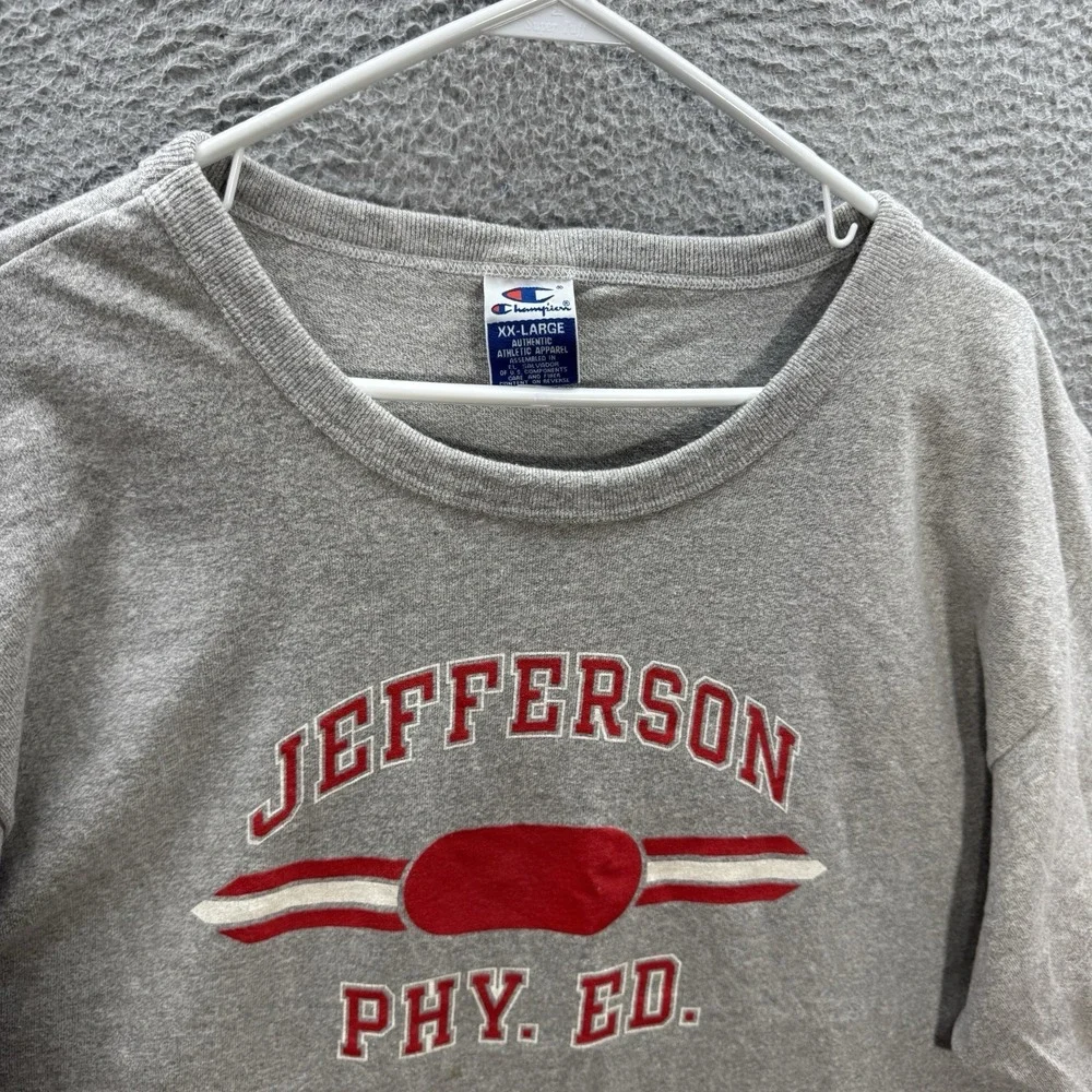 Vintage Champion Shirt Adult 2XL XXL Gray Crewneck Tee College University Y2K - Picture 10 of 12